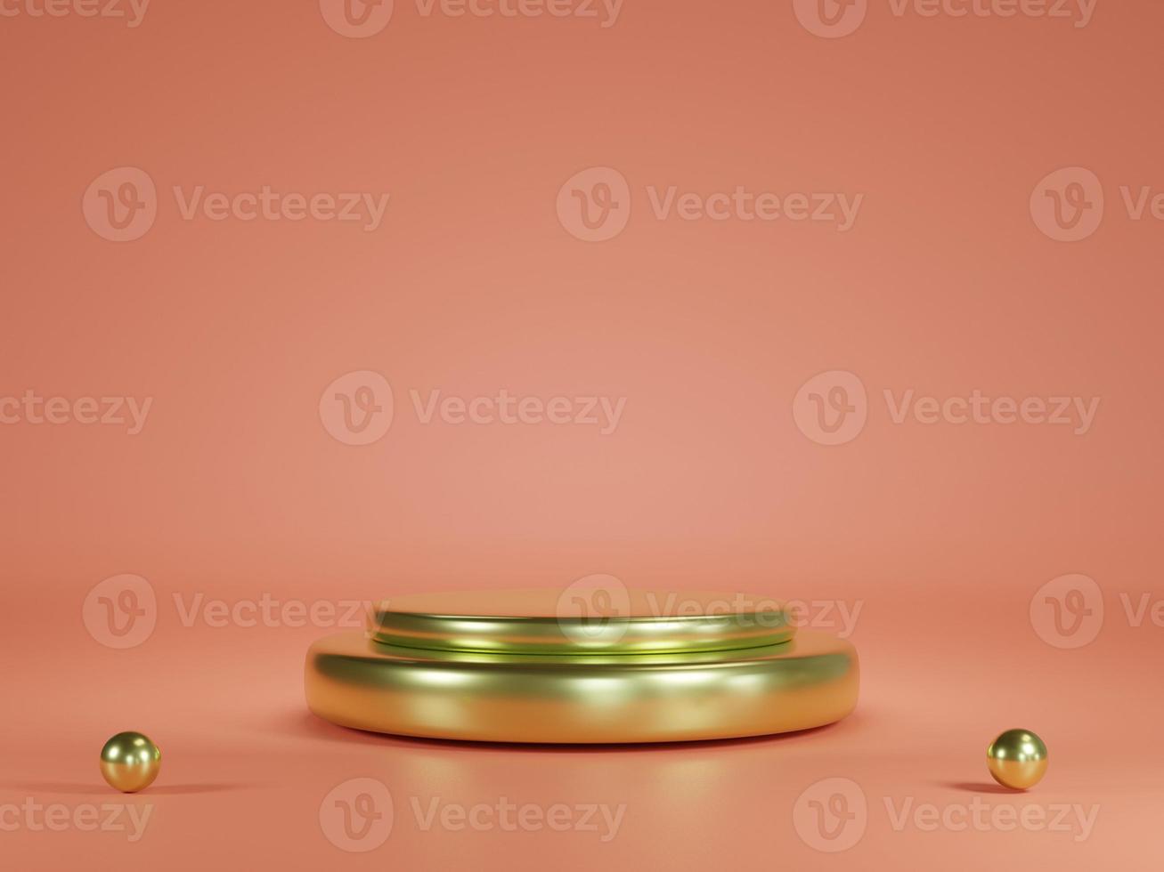 3D rendering scene with podium and abstract background. podium for cosmetic product presentation. photo
