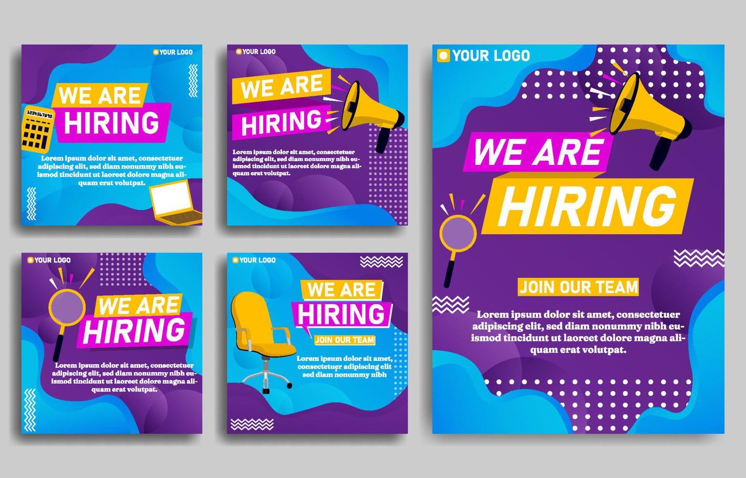 Social Media Post We Are Hiring vector