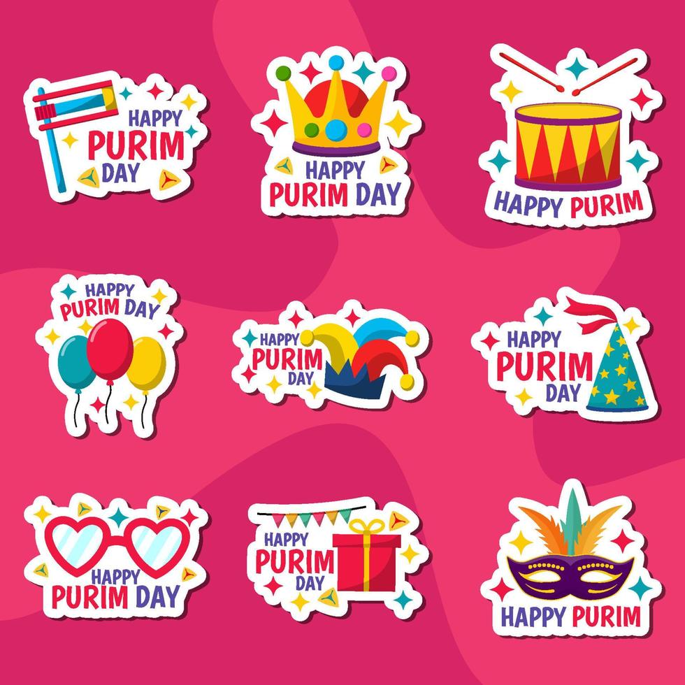 Festivity Purim Sticker vector