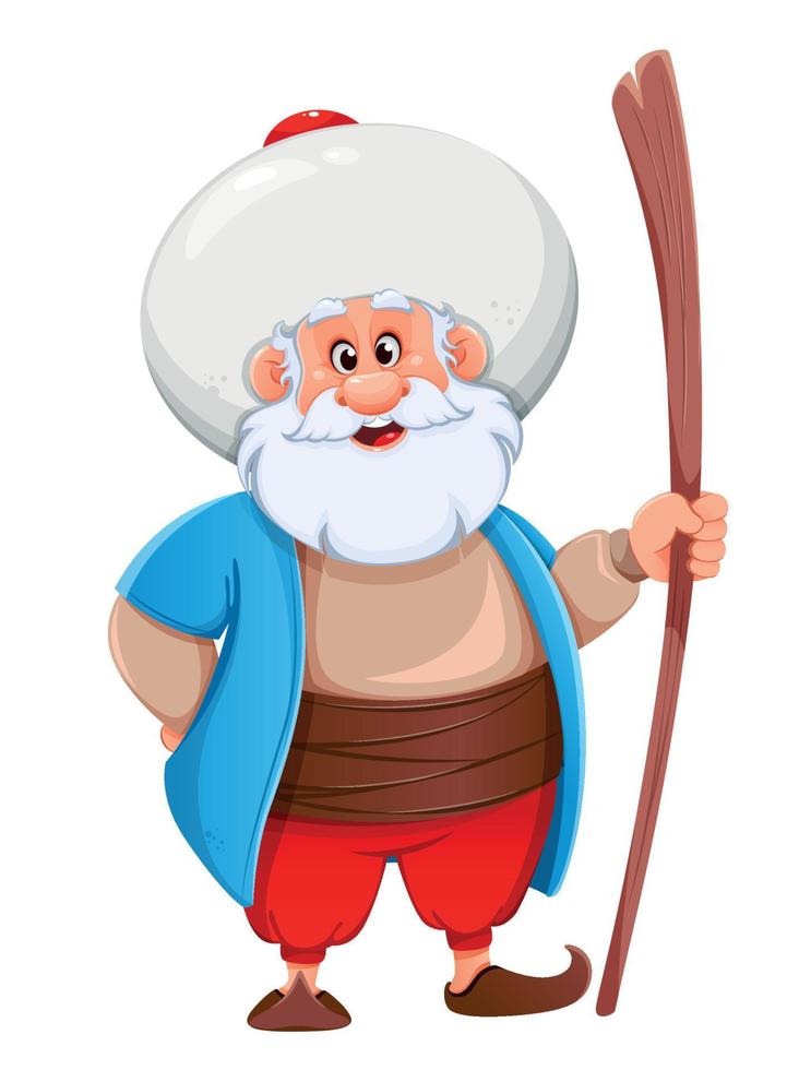 Ramadan Kareem. Cartoon character Nasreddin Hodja vector