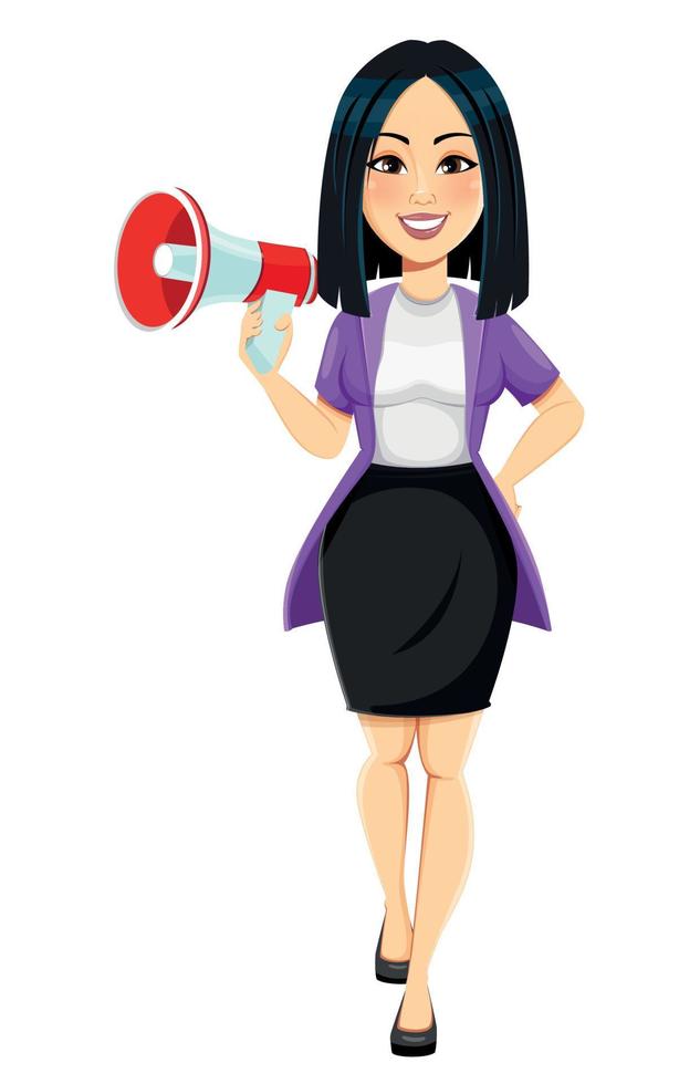 Concept of modern young Asian business woman vector