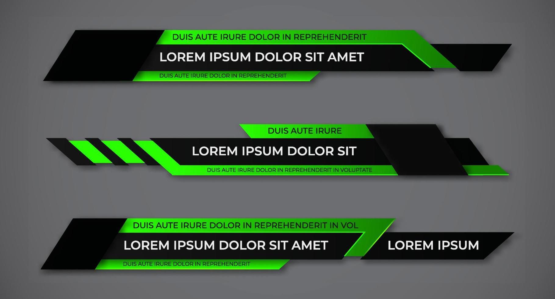 Modern geometric lower third banner template design. Colorful lower thirds set template vector