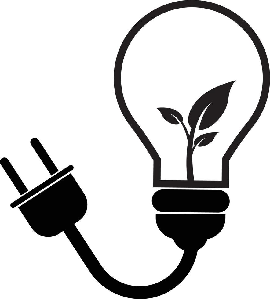 line bulb with an electric plug icon vector
