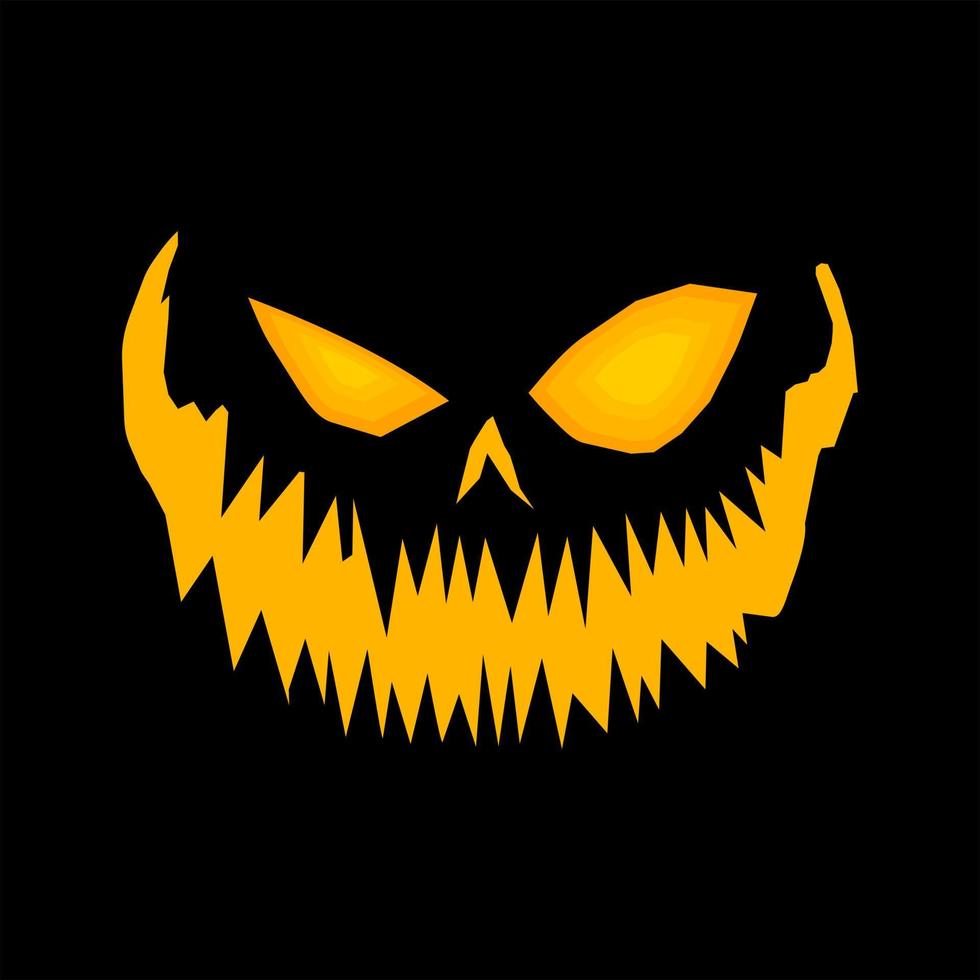 Halloween Jack O Lantern Face Glowing Pumpkin Vector