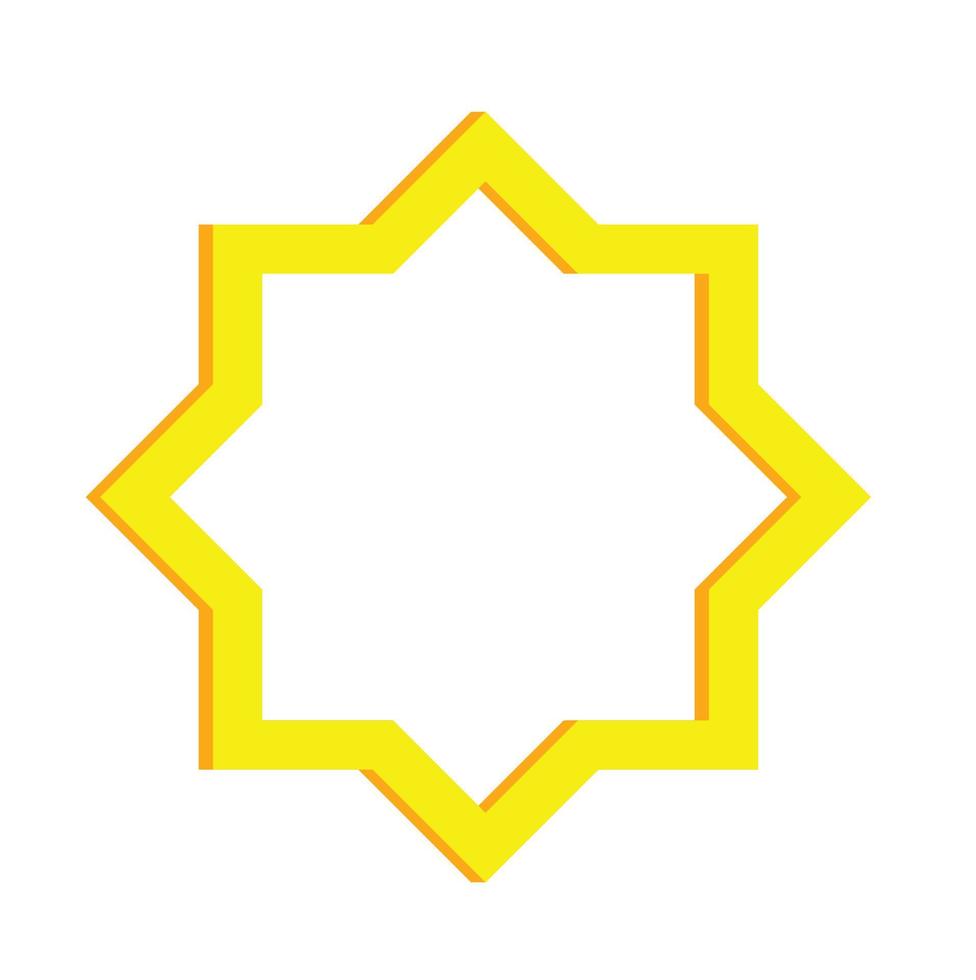 icono plano amarillo islámico aislado vector