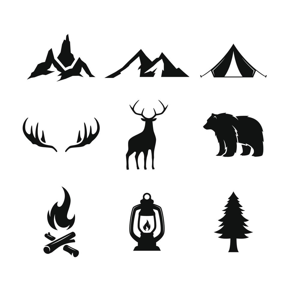 diseño vectorial de silueta de aventura para logotipos, iconos, etc. vector