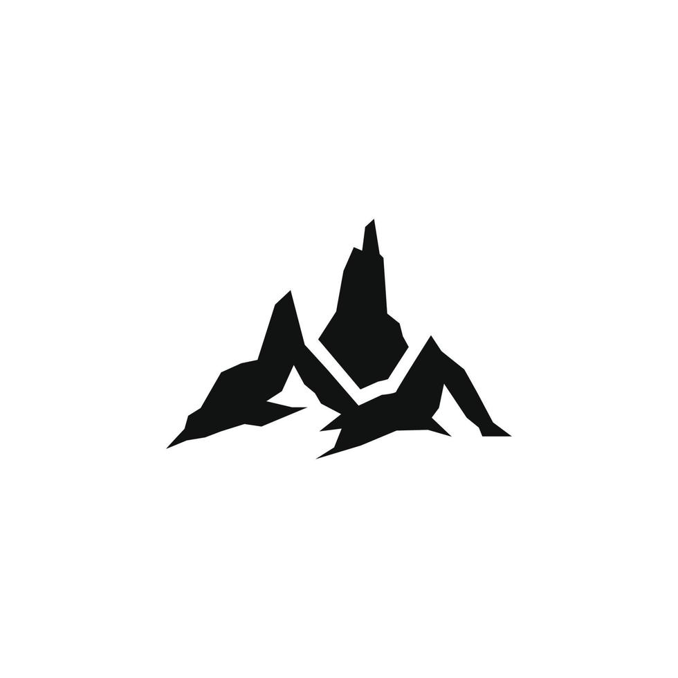 diseño de silueta de montaña vectorial para icono de logotipo vector