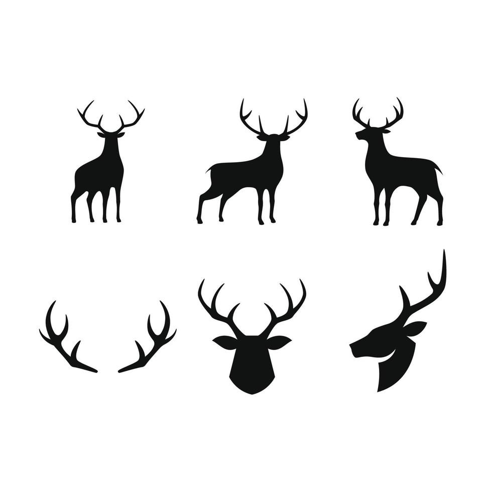 deer silhouette vector design for logo icon