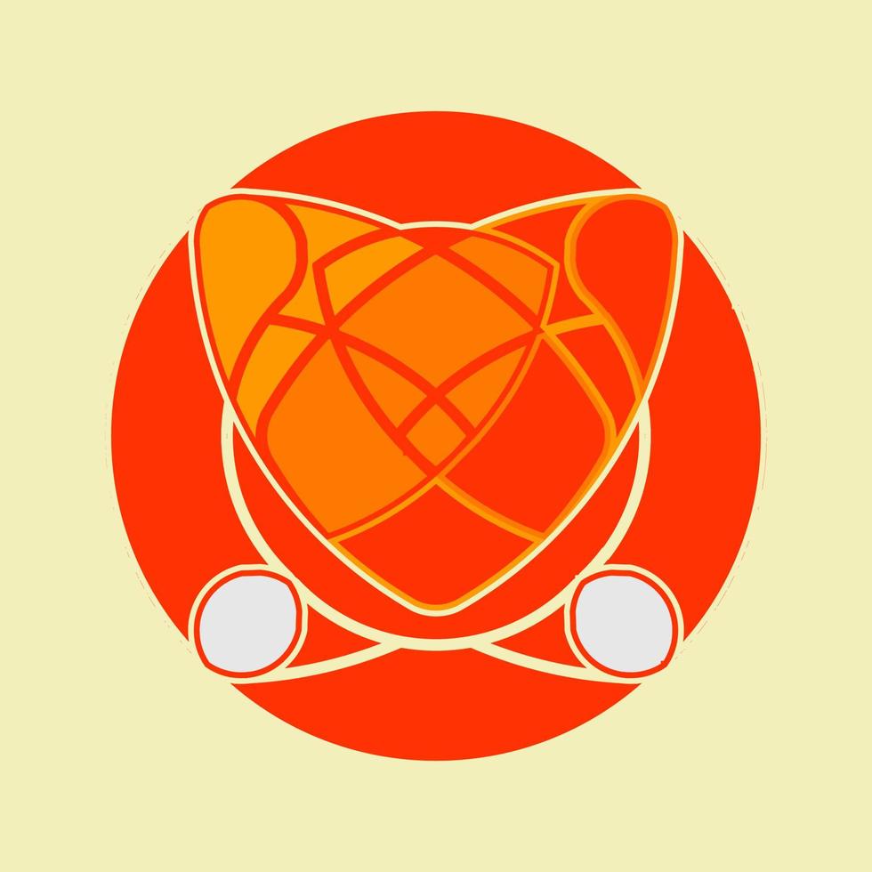 orange fox logo name design vector