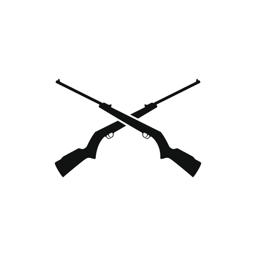 diseño de rifle de vector simple para icono de logotipo