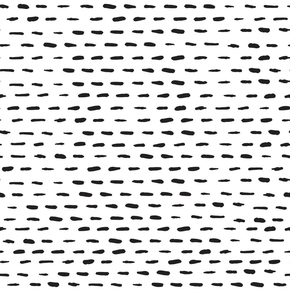 Hand drawn dashed line vector seamless pattern. Black brush strokes. Monochrome hand drawn stripes.