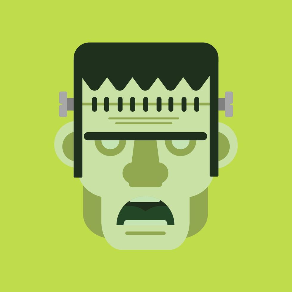 Zombie head icon, Zombie symbol Halloween icon. Colorful flat corpse icon. Thin line art design, Vector outline illustration