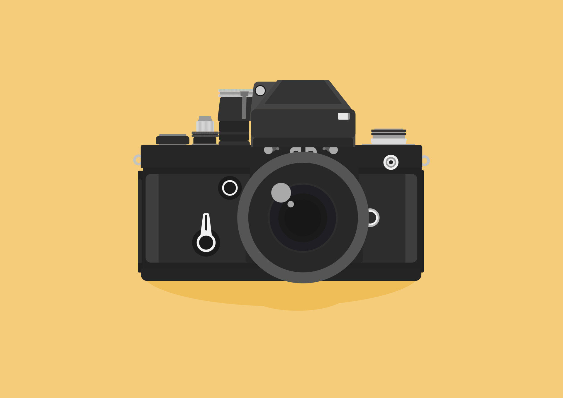 Vintage and retro camera, flat style, colorful, analogue or classic