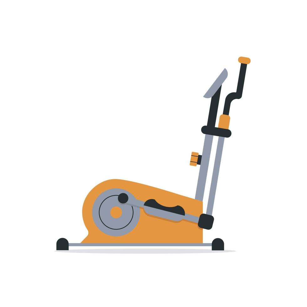 Elliptical cross trainer for home and gym, isolated on white background. Elleptic exercise machine. Style sign for mobile concept and web design. Sports at home vector