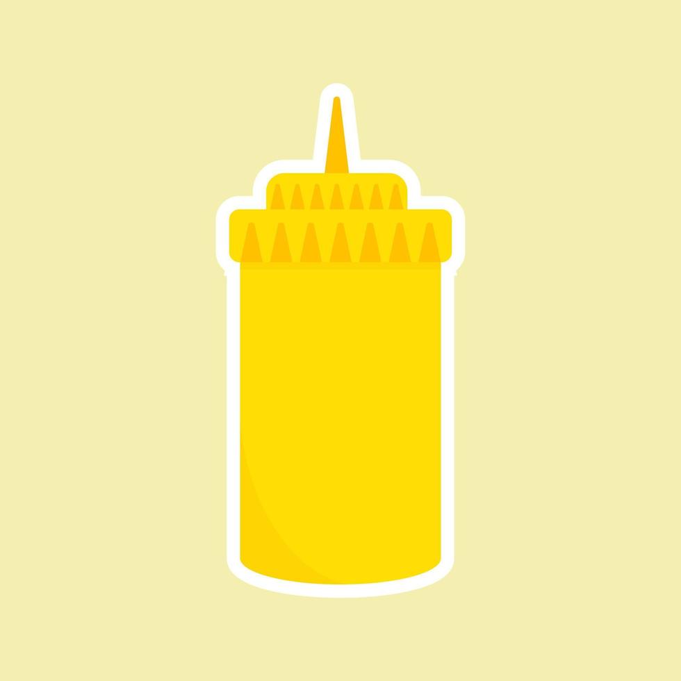 mustard icon. Cartoon mustard in cartoon flat style vector illustration isolated on white background