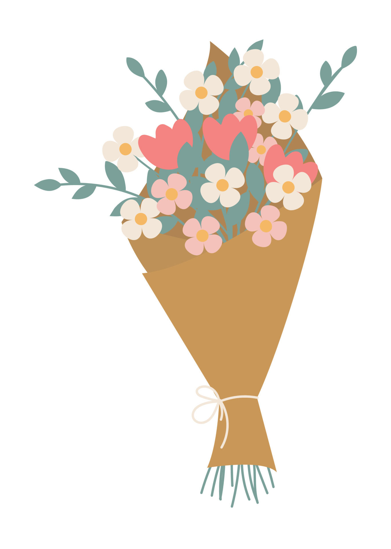 Beautiful flower bouquet wrapped in brown paper. Cute cards, content , banner, sticker label and posters for spring holiday. Gift for wedding, holiday concept. Hand drawn flat vector illustration. 6330296 Vector Art Beautiful flower bouquet wrapped in brown paper. Cute cards, content , banner, sticker label and posters for spring holiday. Gift for wedding, holiday concept. Hand drawn flat vector illustration. 6330296 Vector Art