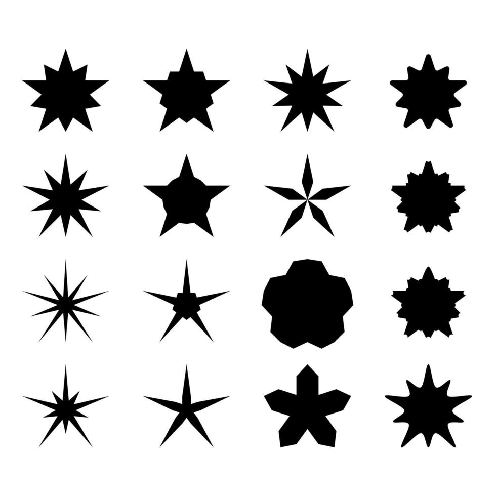 la forma de estrella doble se ha transformado en varias formas vector