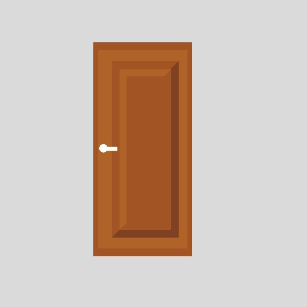 icono de vector de puerta. diseño de puerta con patrón de madera