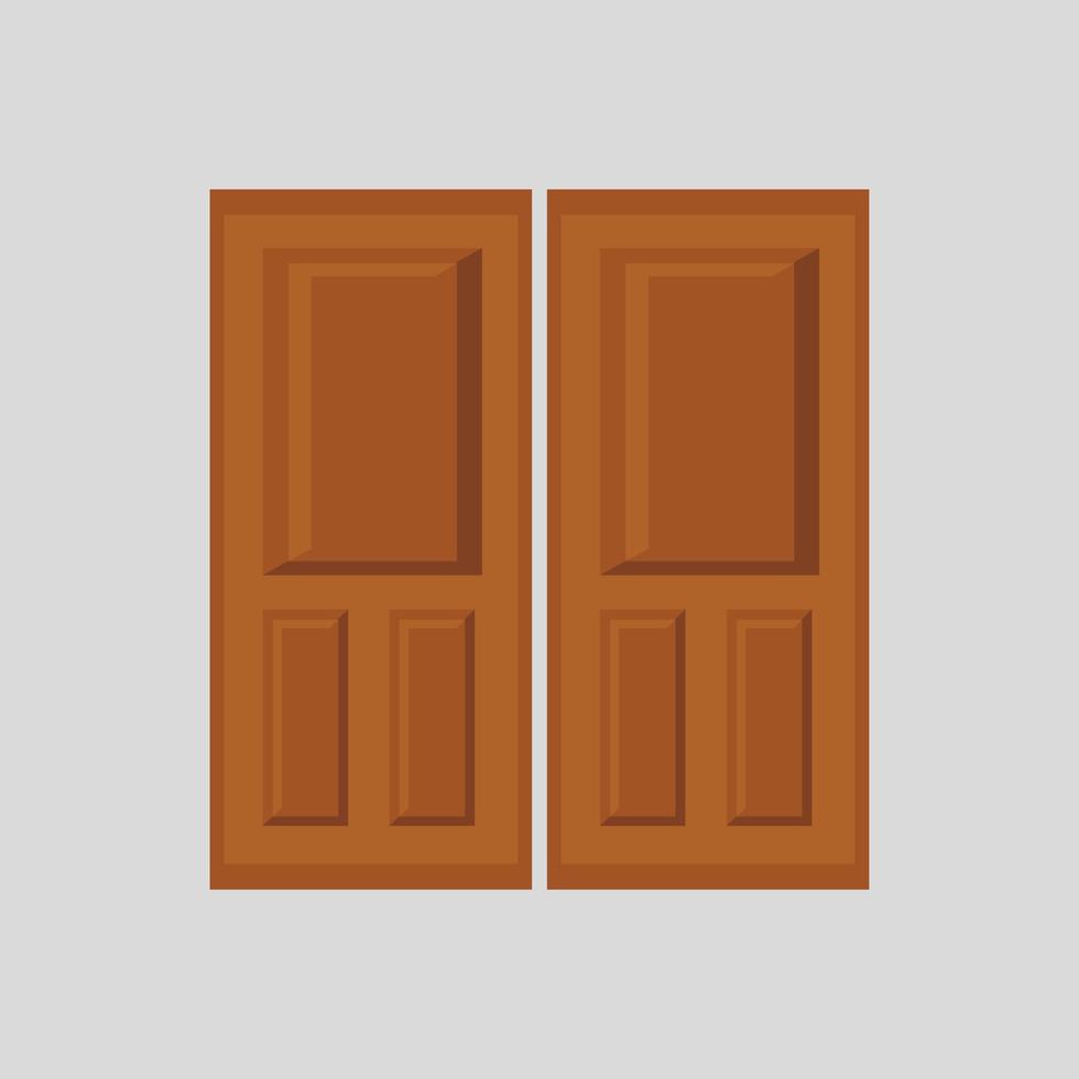 icono de vector de puerta. diseño de puerta con patrón de madera