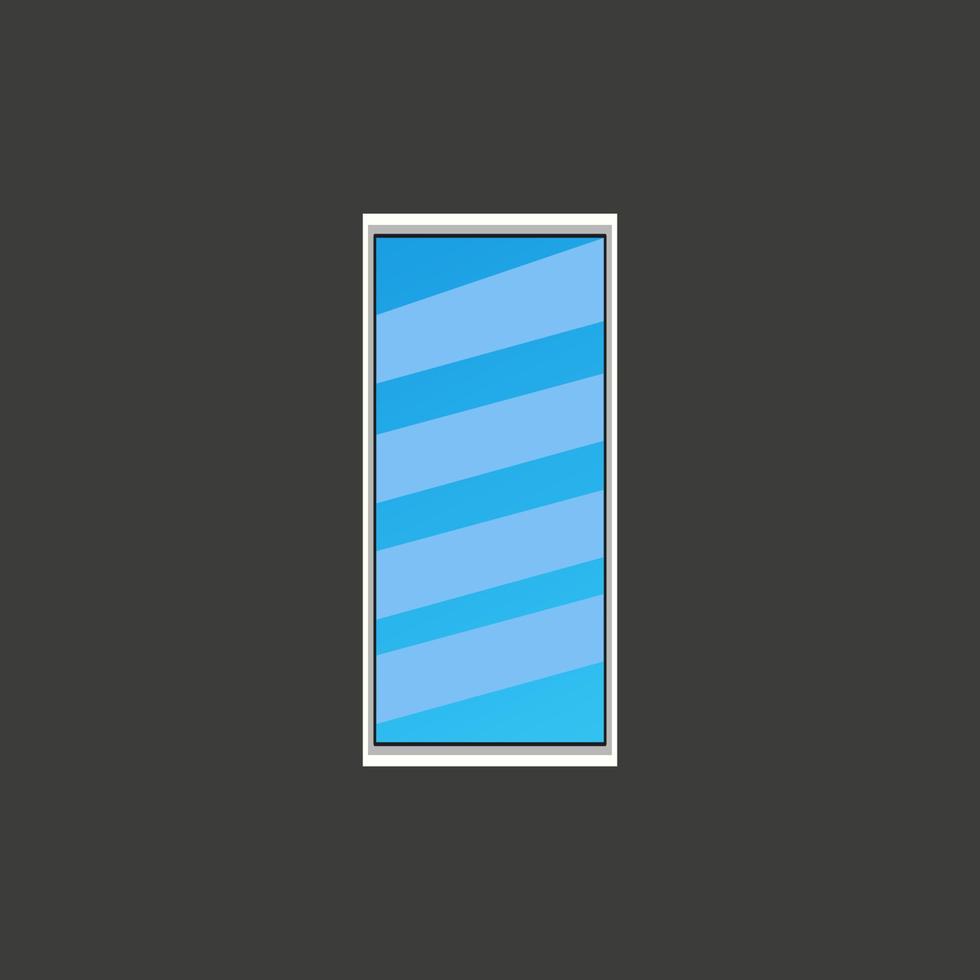 door vector icon. door with glass in the middle