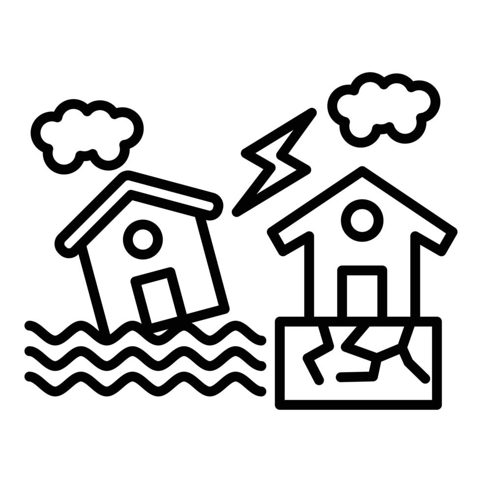 Natural Disaster Line Icon vector