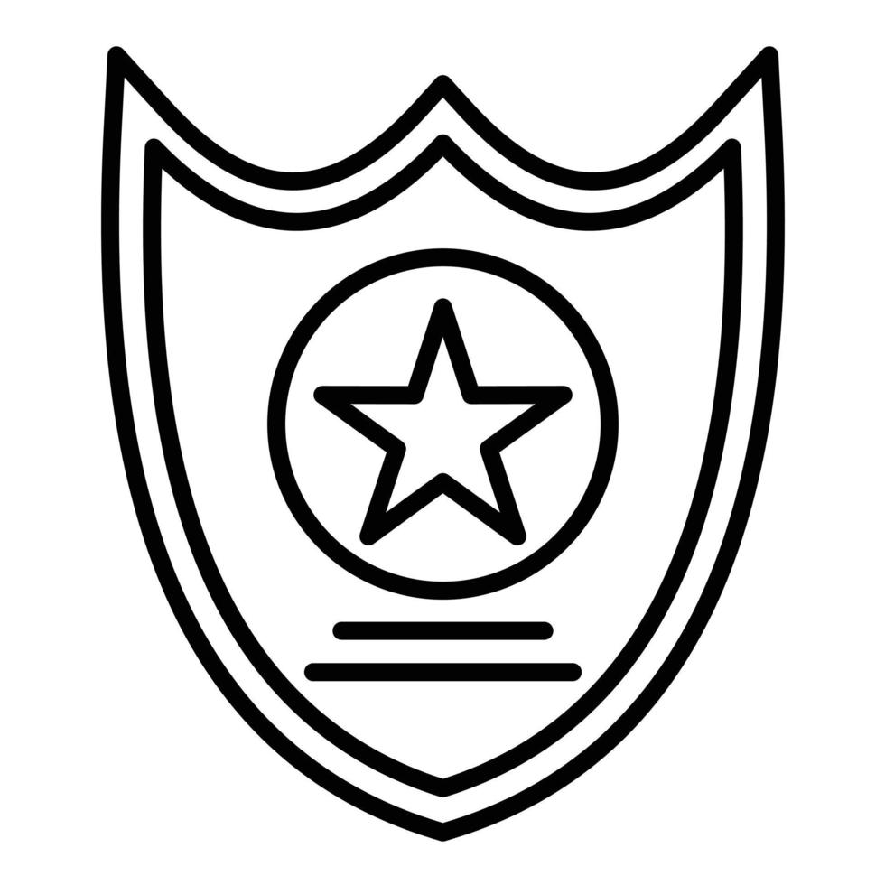 Sheriff Badge Line Icon vector