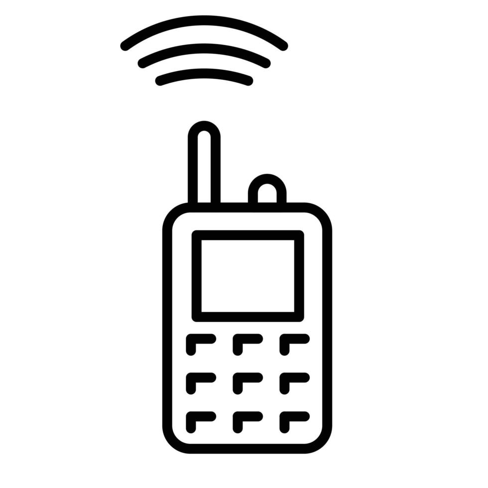 icono de línea de walkie talkie vector