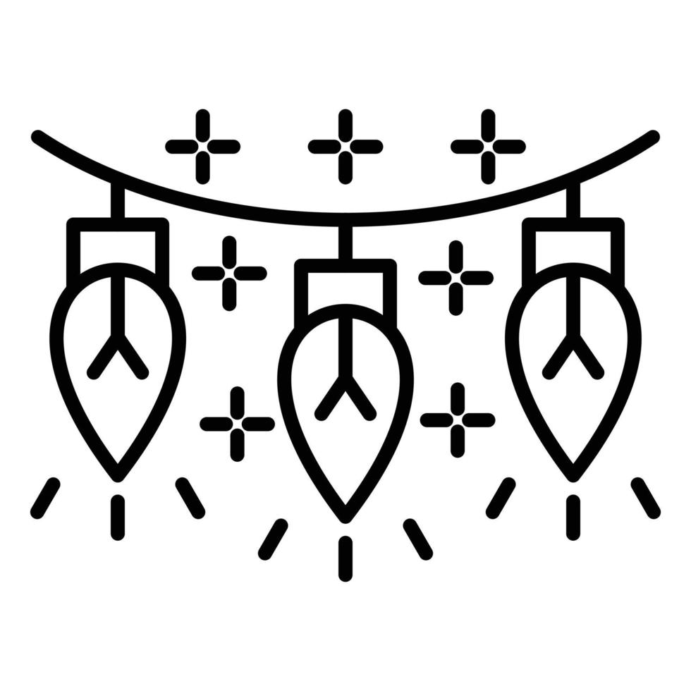 Winter Lights Line Icon vector