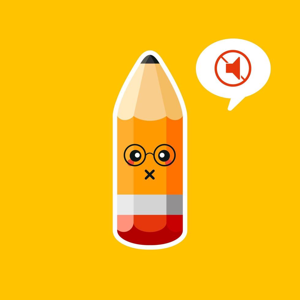 Cute and funny pencil character cartoon. vector illustration.