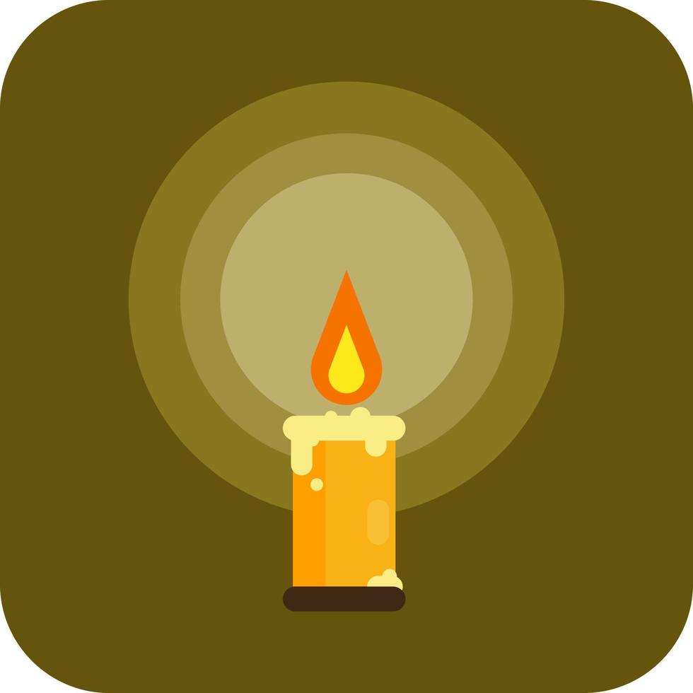 Candle icon. Vector. Flat design with long shadow. Orange candle isolated vector