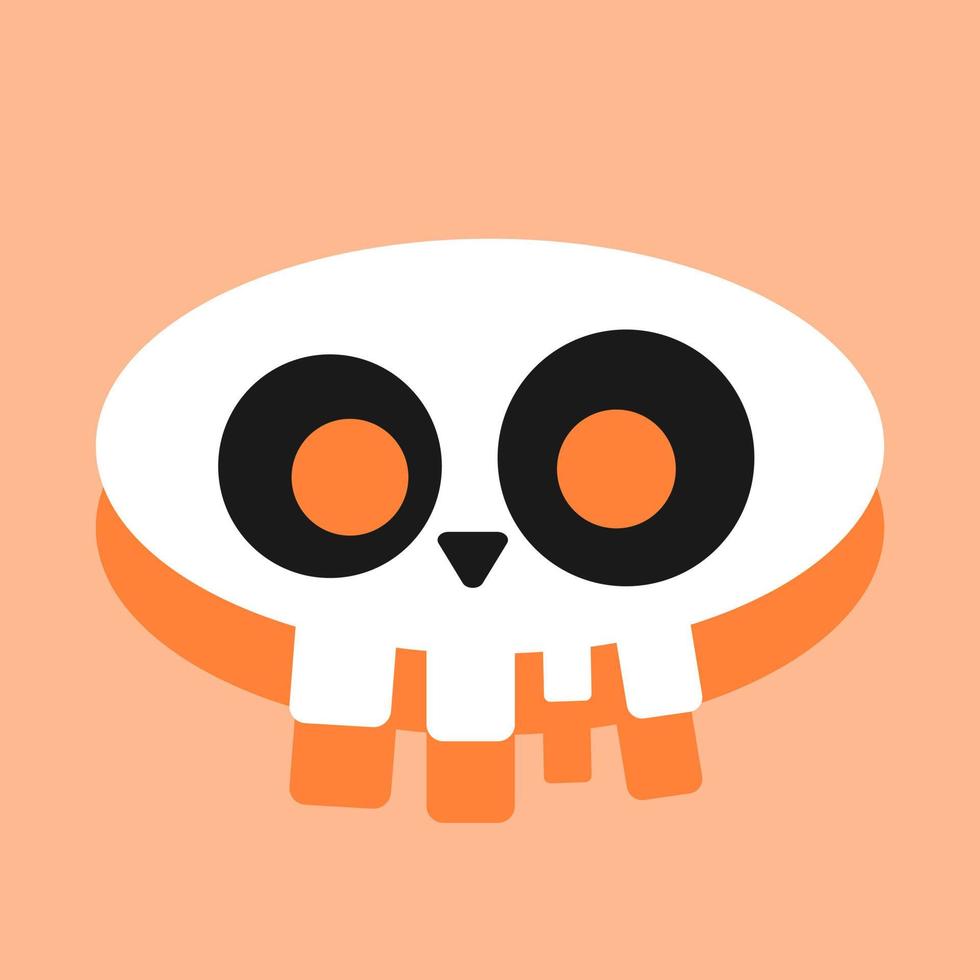 máscara de halloween de calavera o icono en estilo plano vector