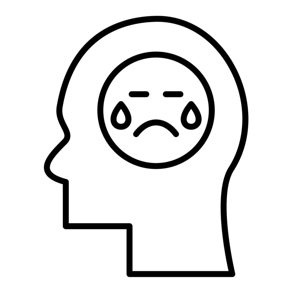 Sadness Line Icon vector
