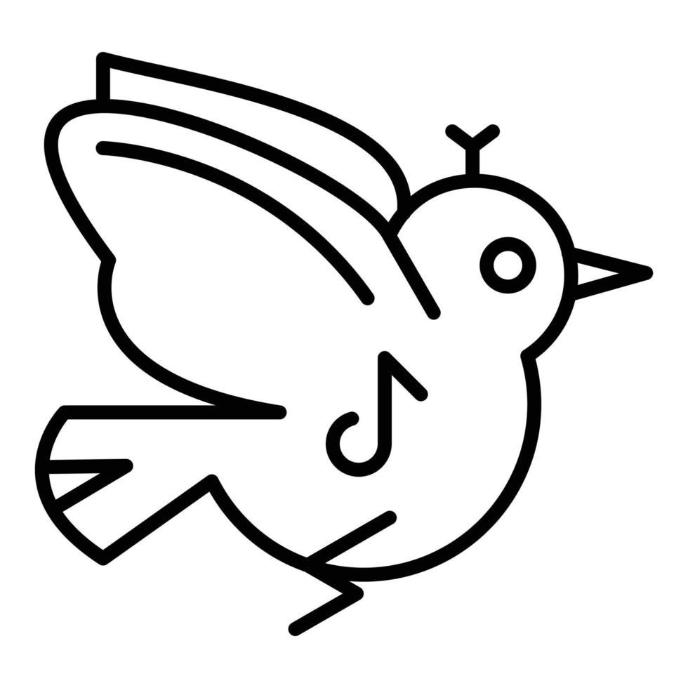 icono de línea de pájaros de primavera vector