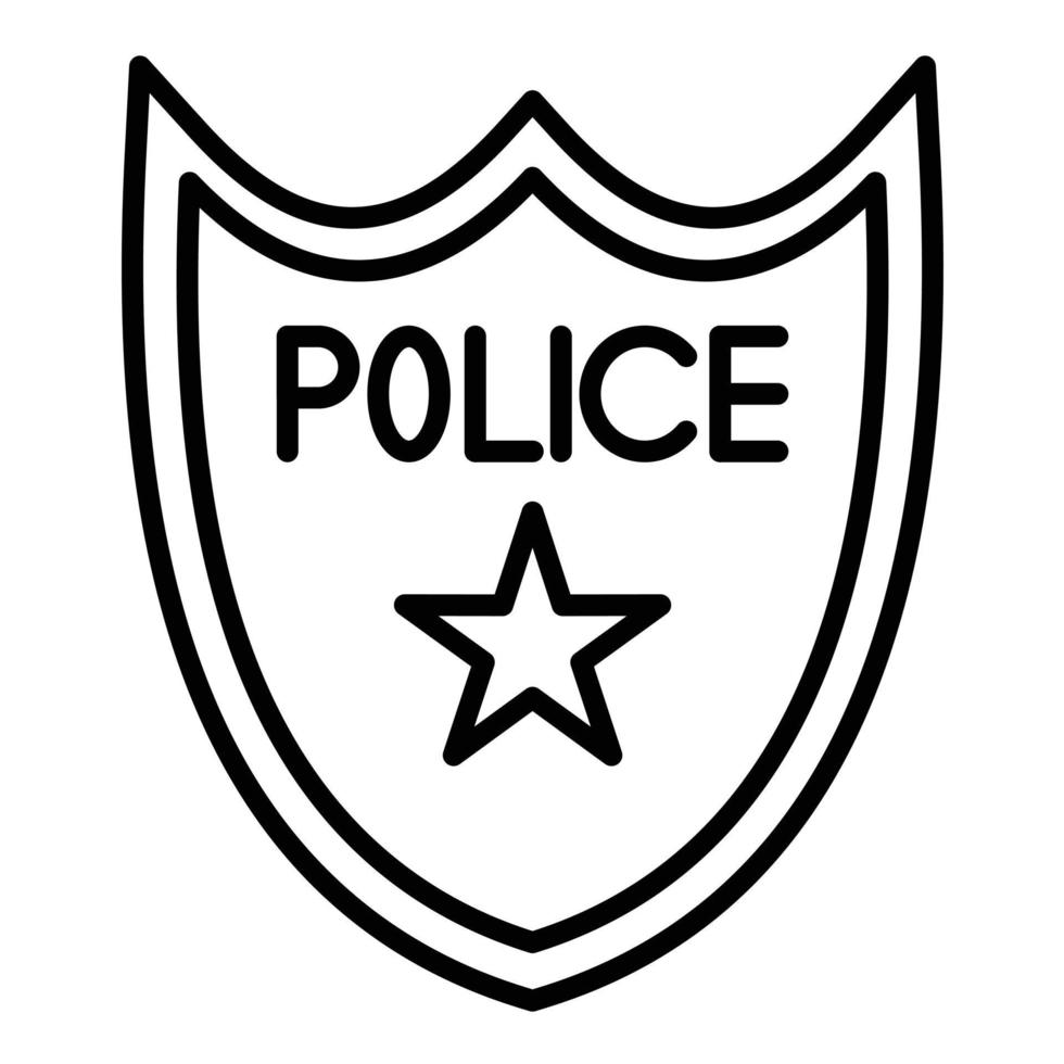 icono de línea de placa de policía vector