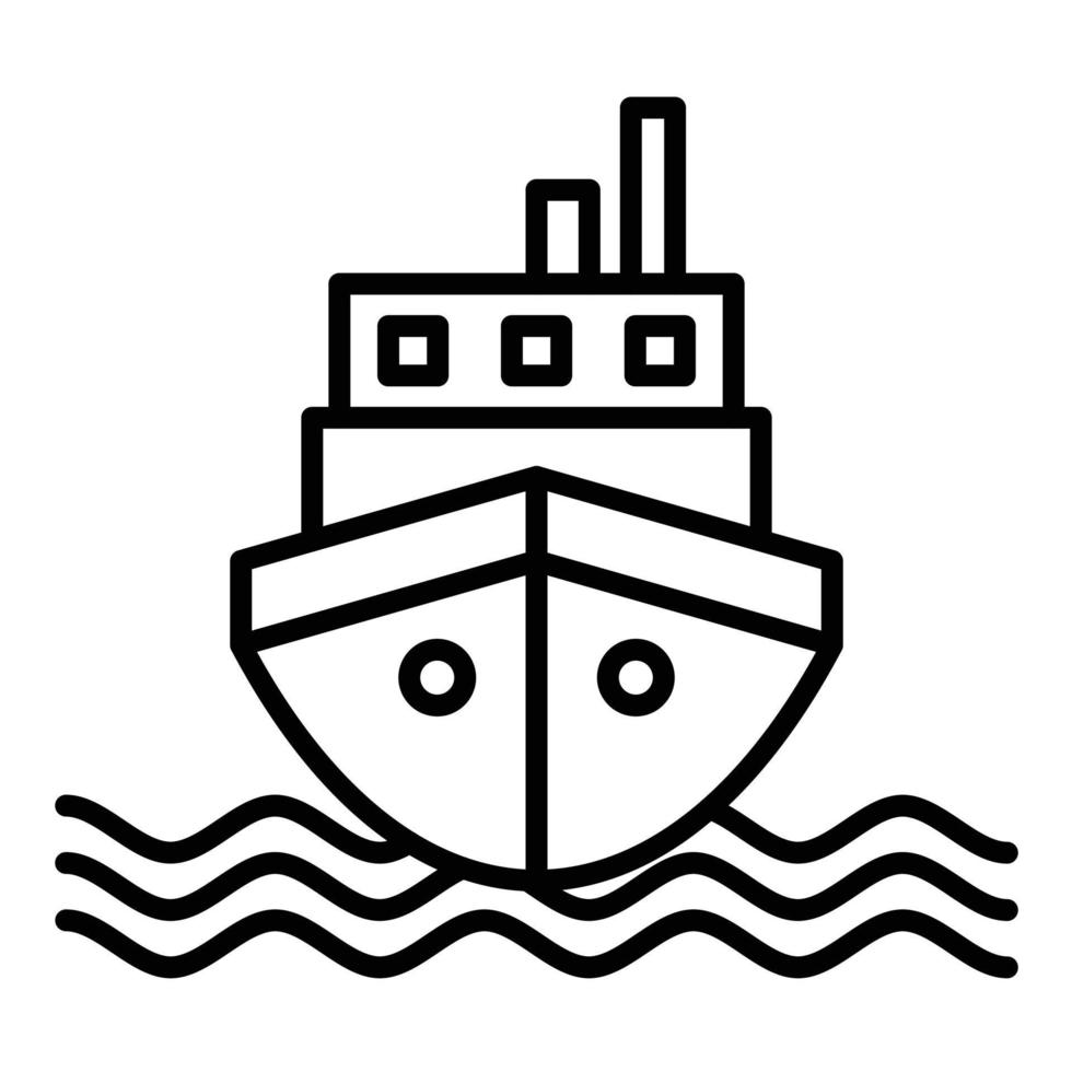 icono de línea de barco vector