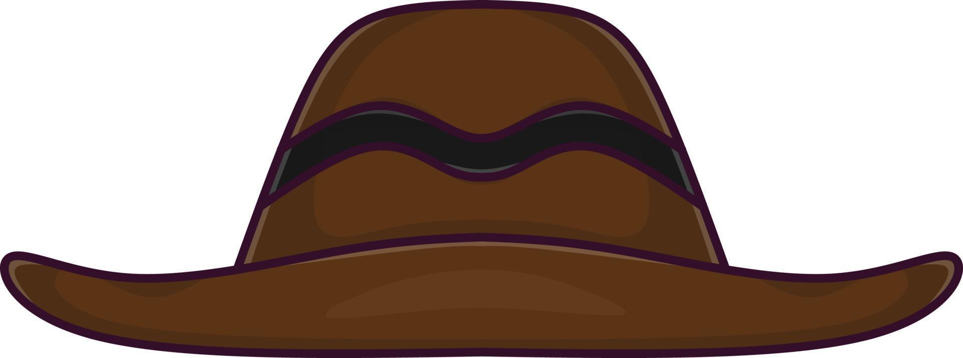 Brown riding cowboy hat with flat style vector