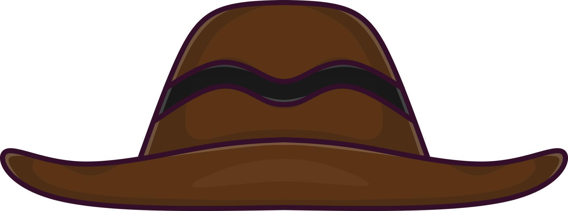 Brown riding cowboy hat with flat style vector