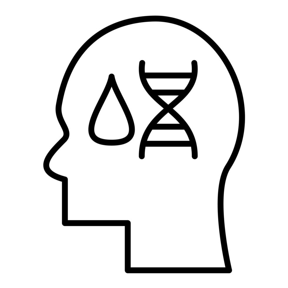 DNA Line Icon vector