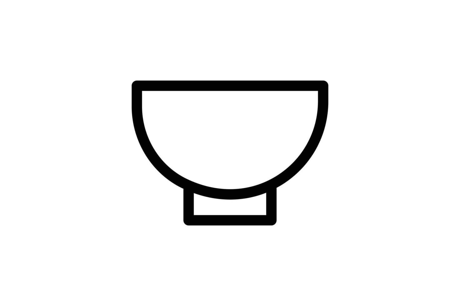 Glass Bowl Kitchen Line Style Icon Free vector