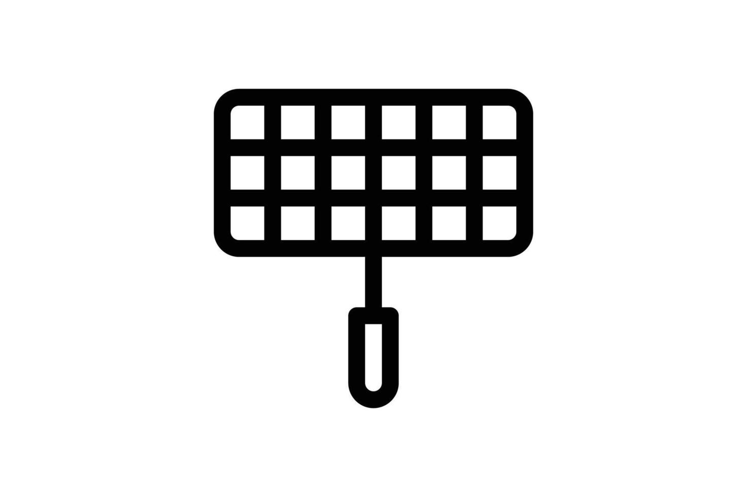 Grill Net Kitchen Line Style Icon Free vector