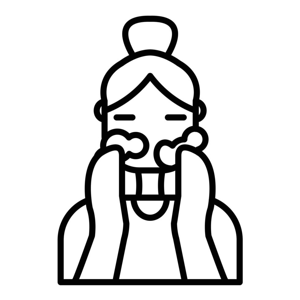Wash Face Line Icon vector