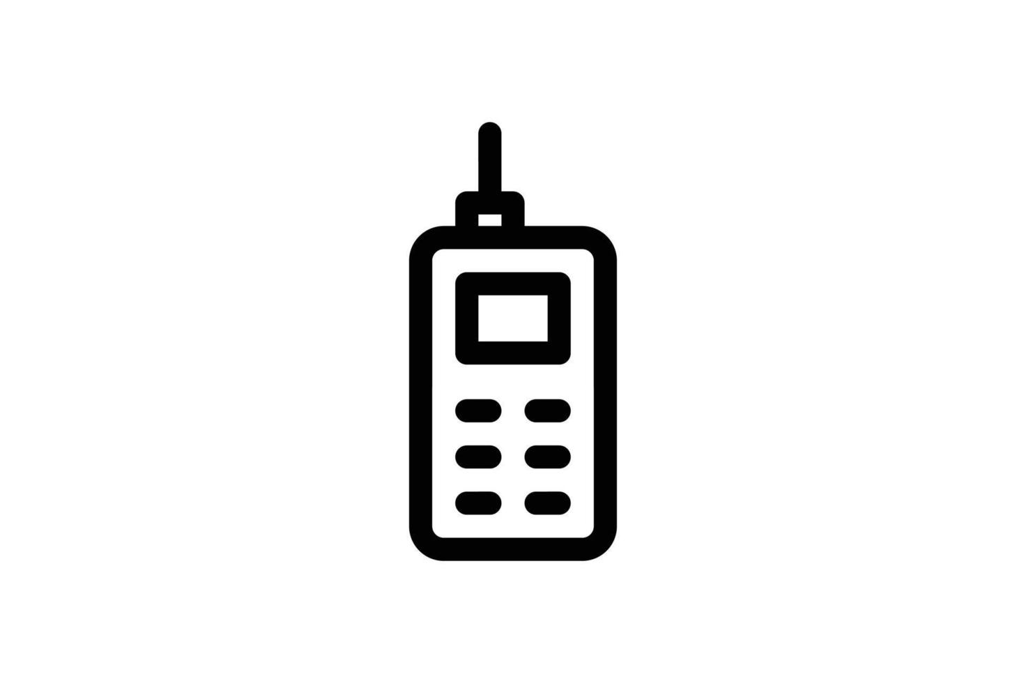 icono de estilo de línea de rescate de walkie talkie gratis vector