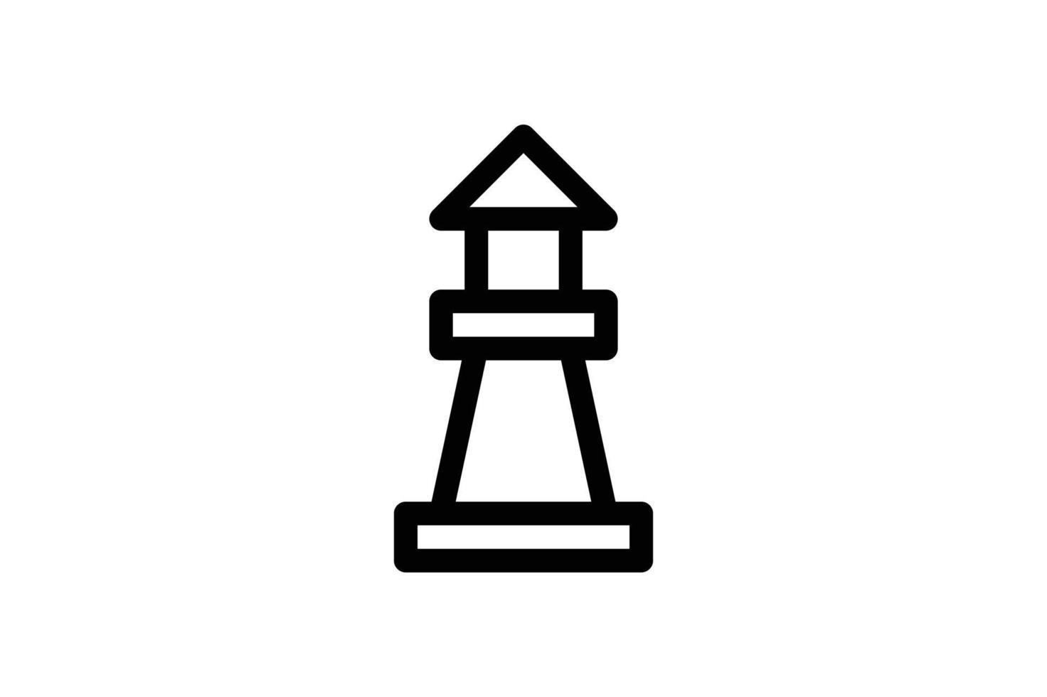 Lighthouse Rescue Line Style Icon Free vector