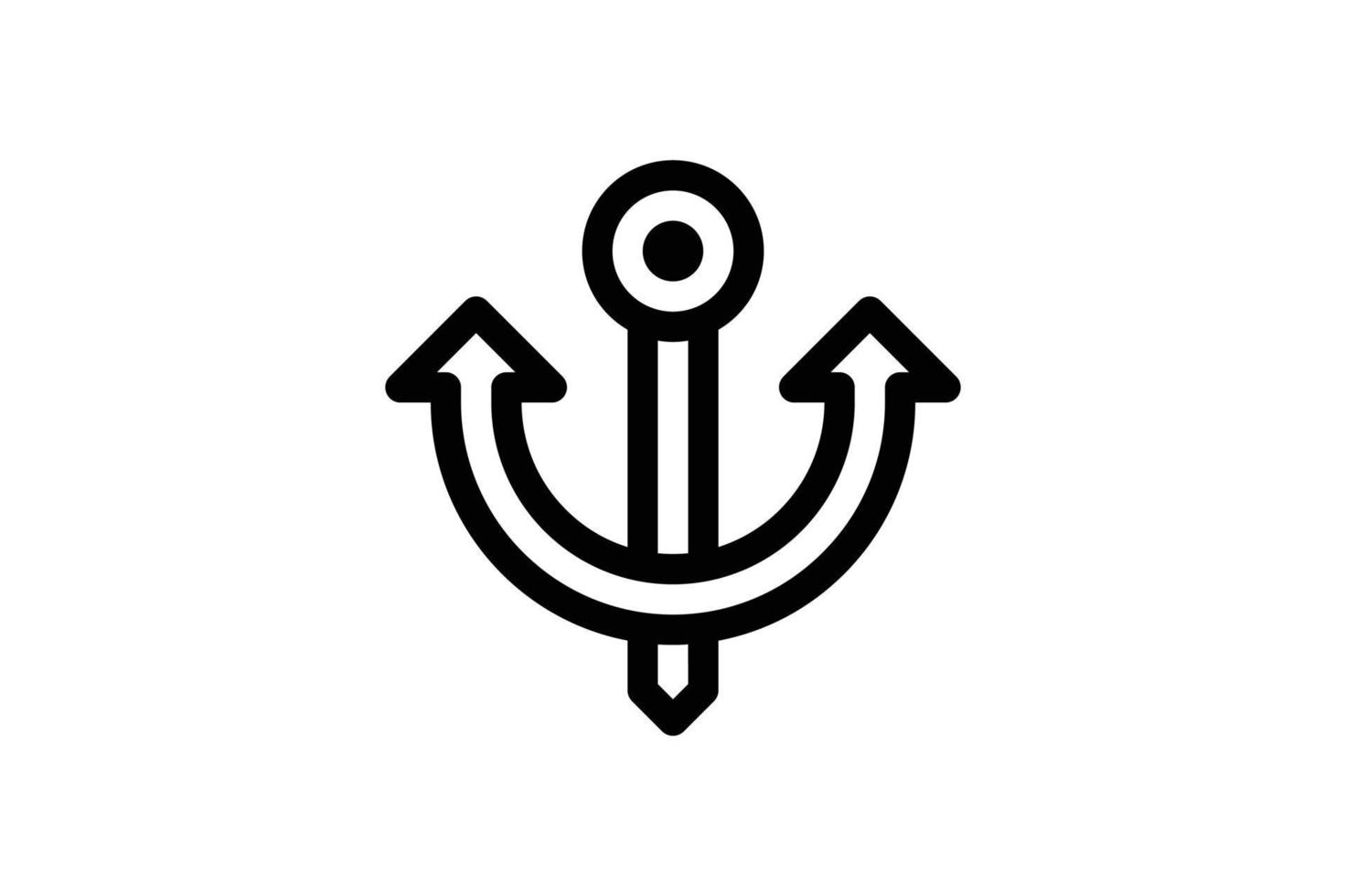 Anchor Rescue Line Style Icon Free vector