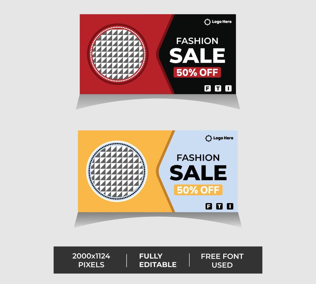 Fashion Sale 50 percent off sign background banner design vector illustration. Perfect 2 color minimal design for a shop and sale banners.