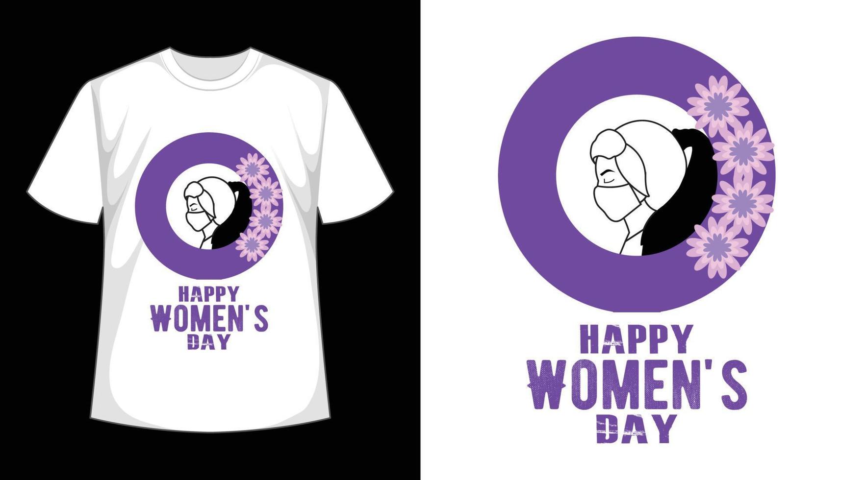 diseño de camiseta vectorial del día de la mujer feliz. 8 de marzo vector