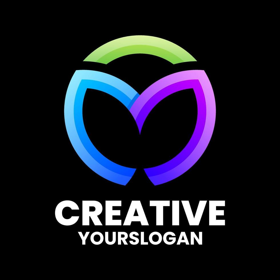 Vector logo illustration letter m  gradient colorful style