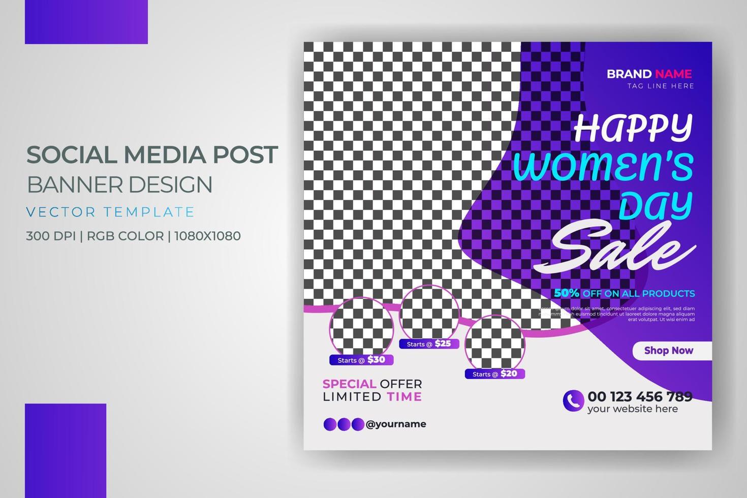 womens day social media post sales banner design template free download vector