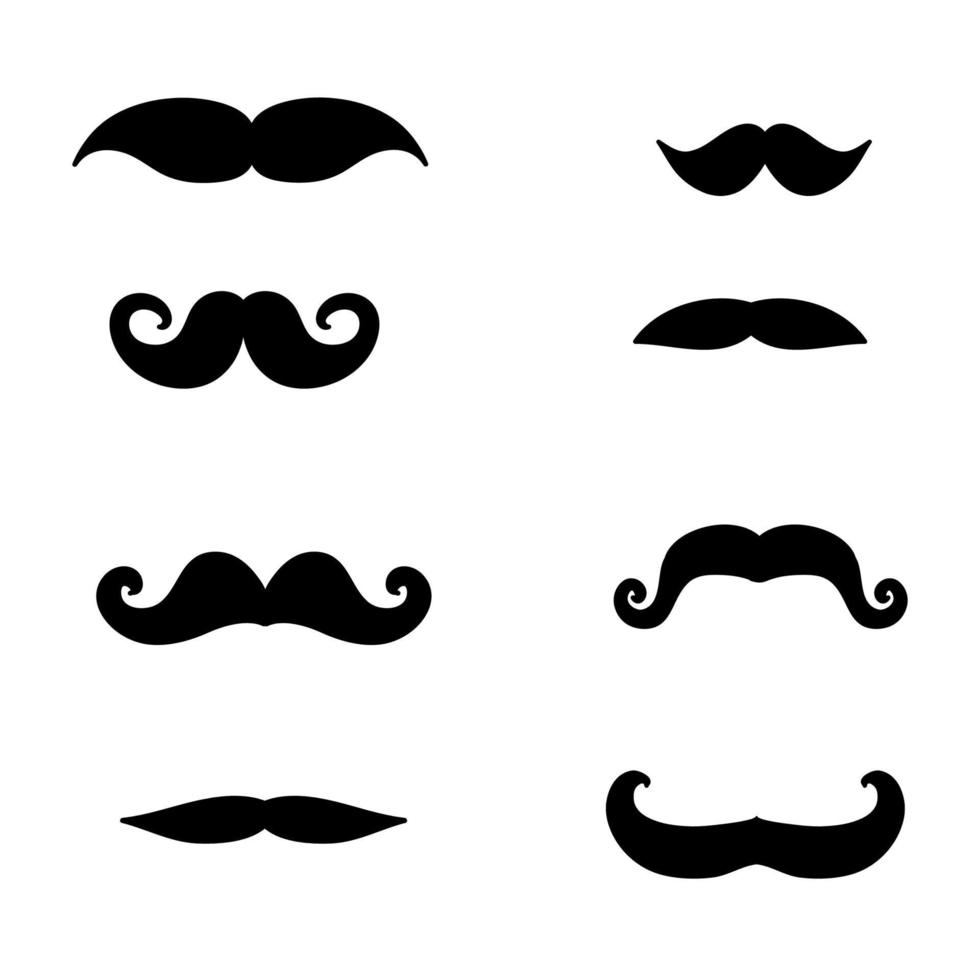 doodle bigote icono ilustración vector colección