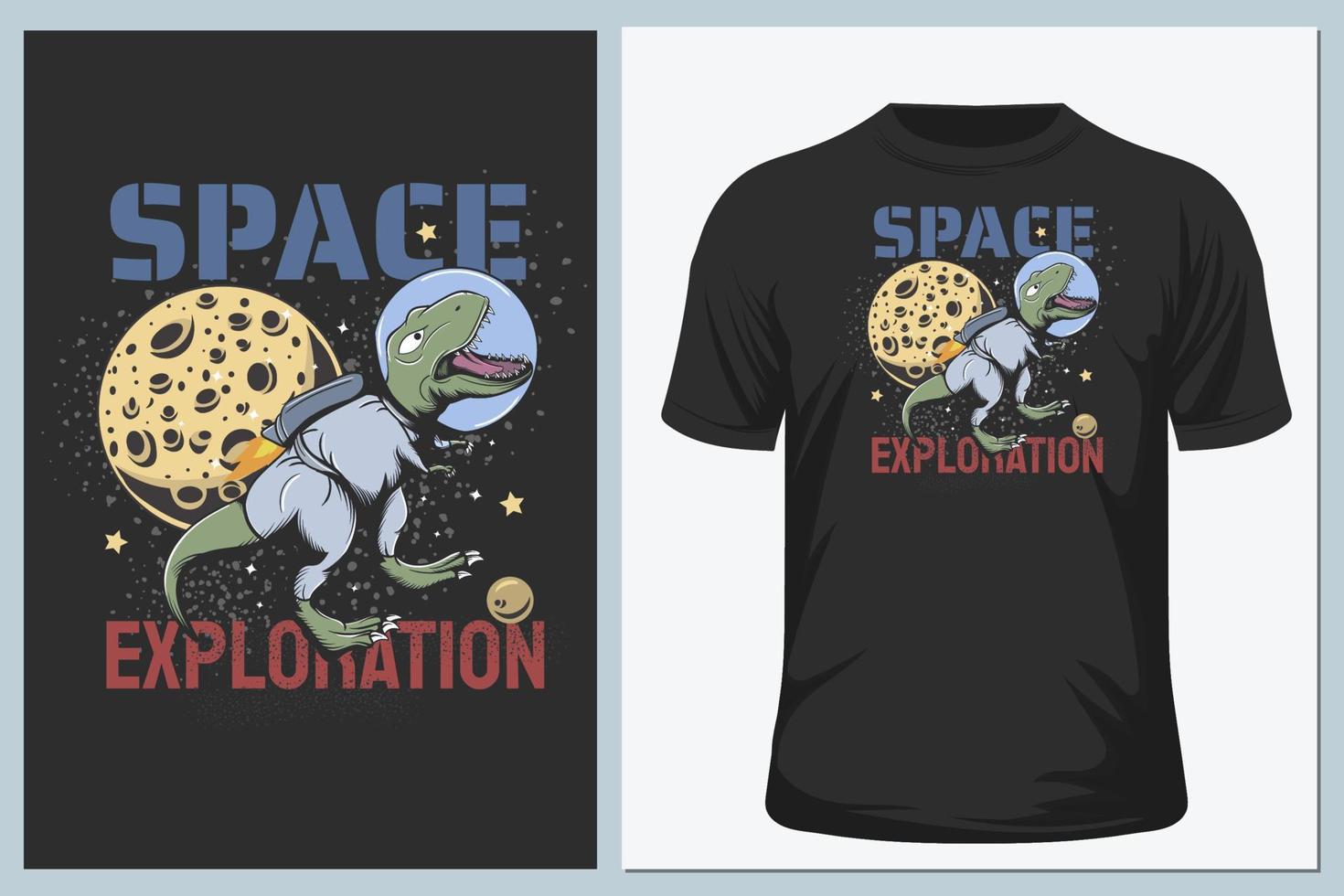 Dinosaur in space vector